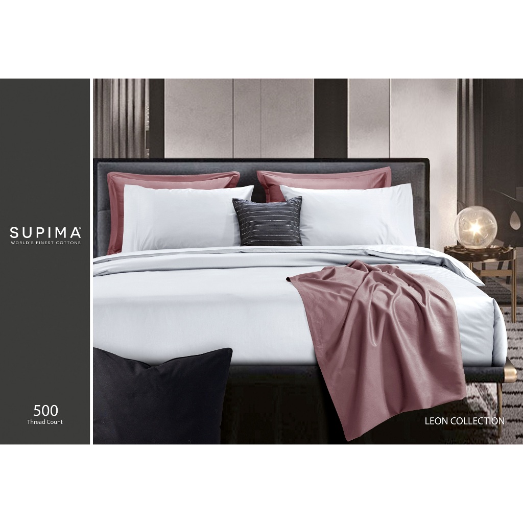 SANTAS ชุดเครื่องนอน ดีไซน์ LEON COLLECTION ขนาด 6 ฟุต ทอ 500 เส้นด้าย SUPIMA