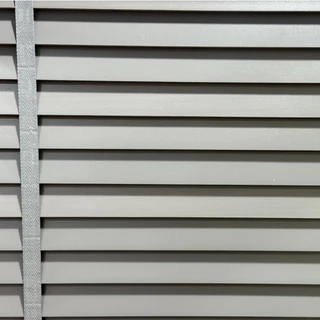 มู่ลี่ไม้แท้ มู่ลี่บาสวูด Basswood Blinds - A25-23 Dark Grey Color ขนาดใบ 35 mm.