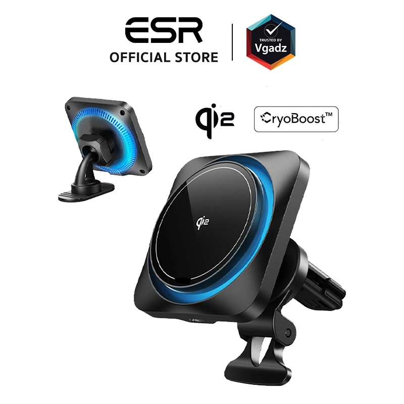 แท่นชาร์จไร้สายในรถ รุ่น Qi2 Wireless Car Charger with CryoBoost (HaloLock) By Vgadz