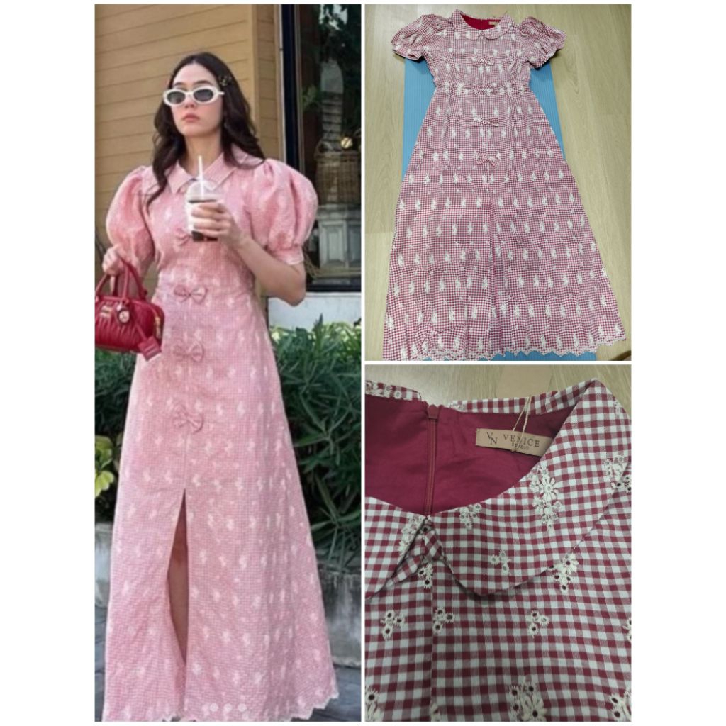 เดรส ปักฉลุ ป้าย Venice studio sz.XL