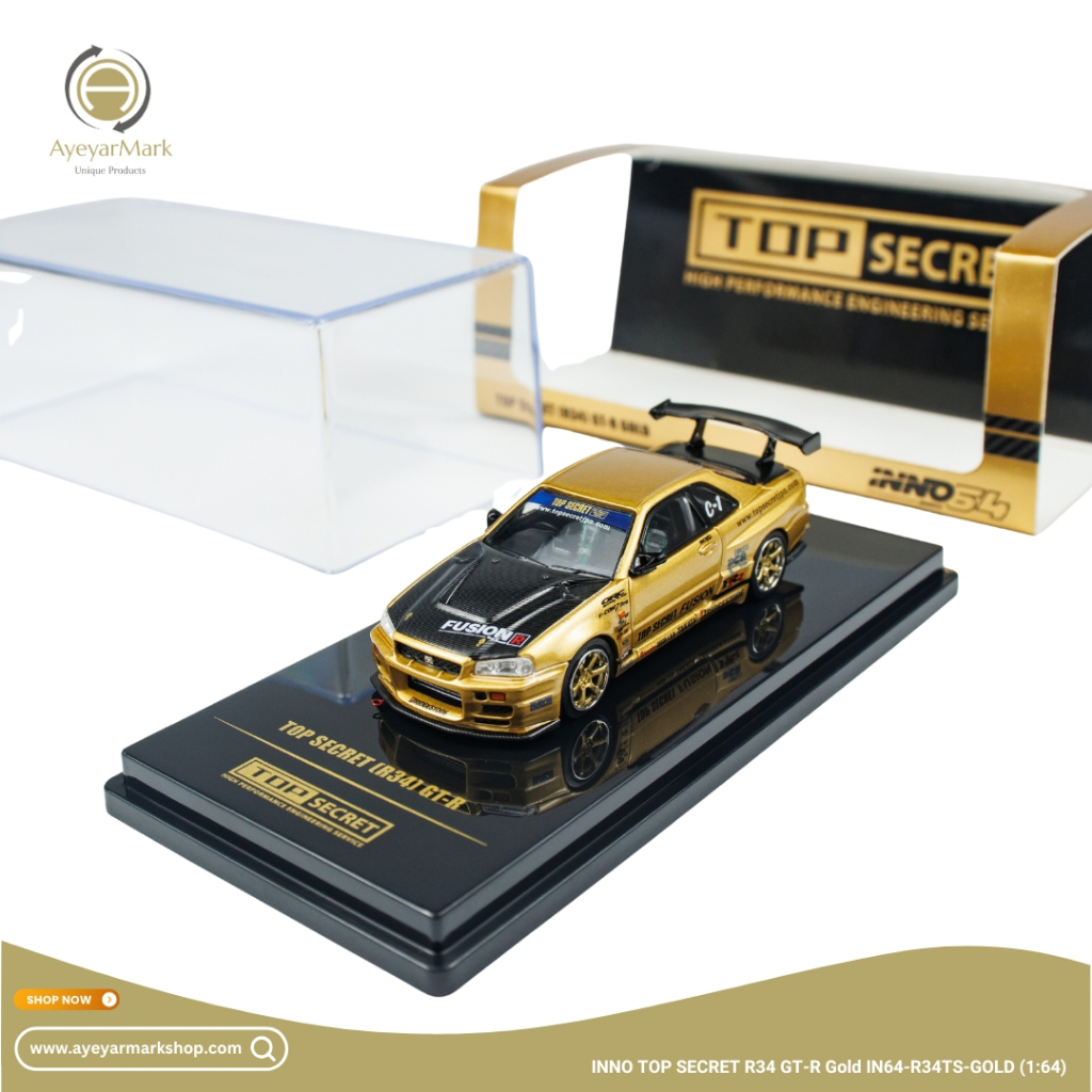 INNO TOP SECRET R34 GT-R Gold IN64-R34TS-GOLD (1:64)