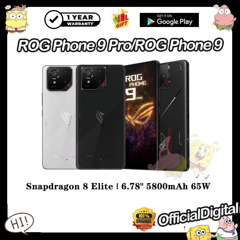 Global Rom Asus ROG Phone 9 Pro ROG Phone 9 Snapdragon 8 Elite 5800mAh 65W ROG 8 Pro | สนับสนุนไทยและ Google Gaming Phon