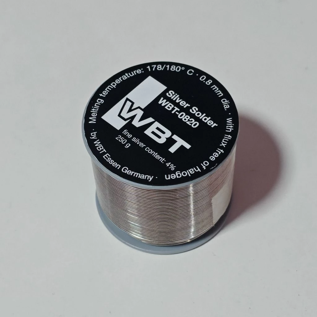 WBT-0820 เส้นผ่านศูนย์กลางขนาดเดิม 0.8mm. (ราคาต่อเมตร)*** ตะกั่วเงิน 4% แบรนด์ Germany