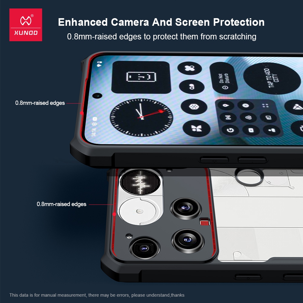 XUNDD เคส ใช้สำหรับ Case Nothing phone 3 เคสป้องกันการกันกระแทก ป้องกันรอยขีดข่วน วัสดุTPU+ฝาหลังอะคริลิคใ - รูปที่ 2