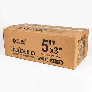 SUMO หินถ้วยสีขาว WA 4 นิ้ว 5 นิ้ว x3" 46K งานเจียรสแตนแลส เหล็กไฮสปีด (HSS) เหล็กแข็ง ลับคมมีด