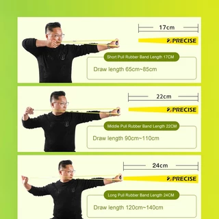 ยางสูตร Precise (( 5เส้น )) ท่าแนบแก้ม(ยาว170มม.) ท่าทัดหู(ยาว200มม.) ท่าบลัตเตอร์ฟลาย(ยาว240มม.) ทุกขนาด รหัส 661