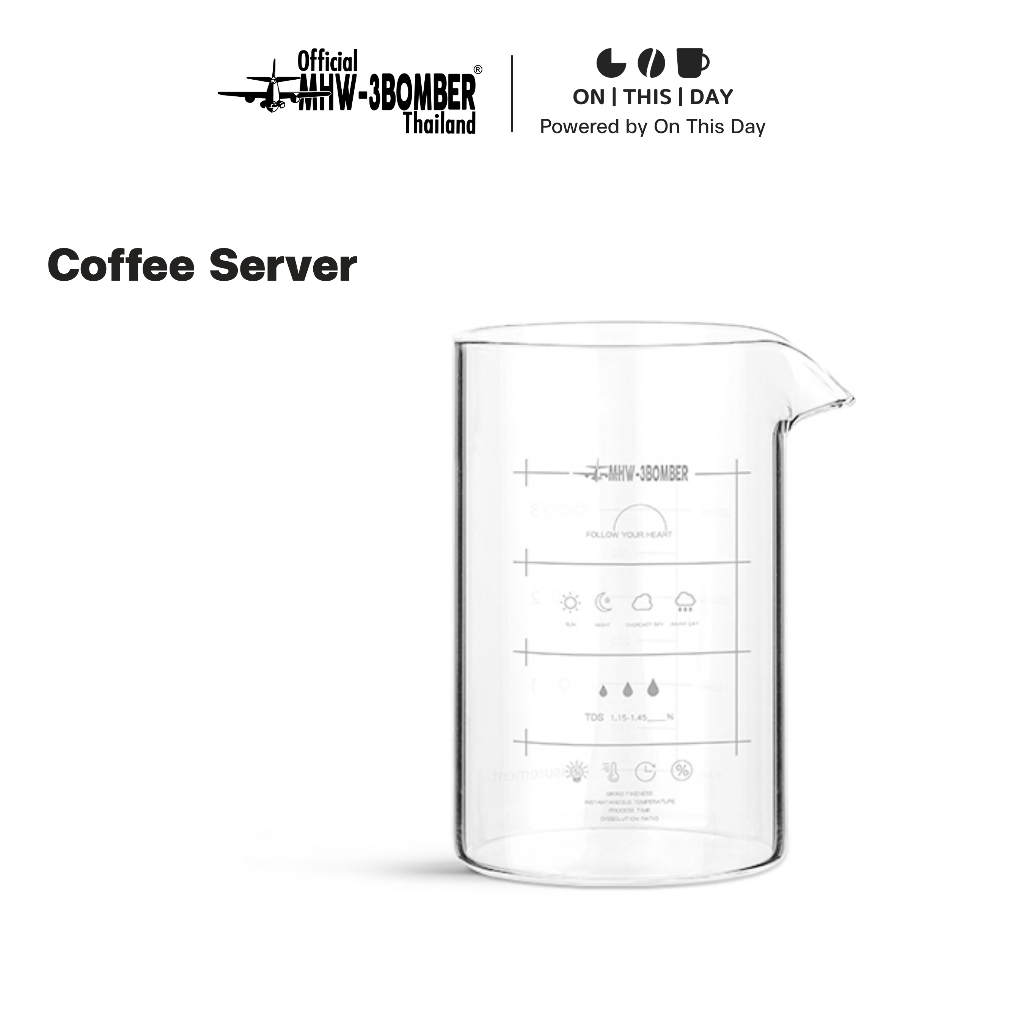 MHW-3BOMBER Coffee Server เหยือกเสิร์ฟกาแฟทรงบีกเกอร์ ขนาด 360 ml