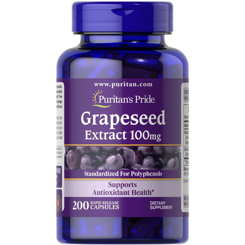 Puritan's Pride Grape Seed Extract 100mg 200 Capsules Whitening สารสกัดจากเมล็ดองุ่น ไวท์เทนนิ่ง