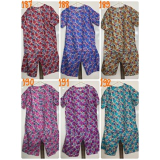 ชุดเสื้อกางเกงคอตต้อนพิมพ์ลาย อก 40 นิ้ว / เบอร์ L / เนื้อดี…