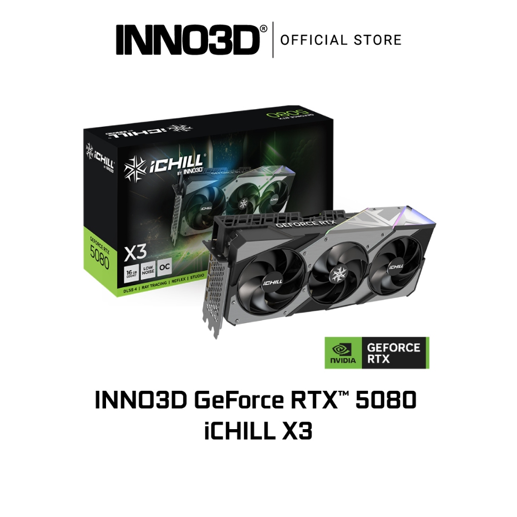 VGA INNO3D RTX 5080 ICHILL X3 16GB GDDR7 3XDP-HDMI : C50803-16D7X-176069H