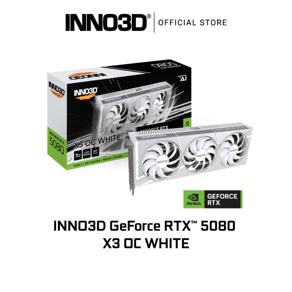 VGA INNO3D RTX 5080 X3 OC WHITE 16GB GDDR7 3XDP-HDMI