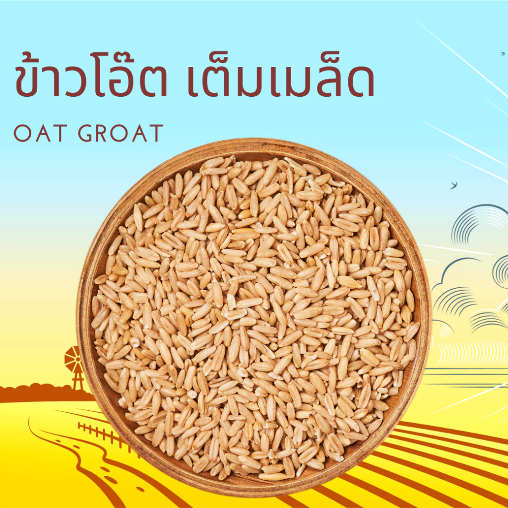 ข้าวโอ๊ตเต็มเมล็ด สำหรับหุง ขนาด 1 กิโลกรัม Raw Oat Groats 1 kg