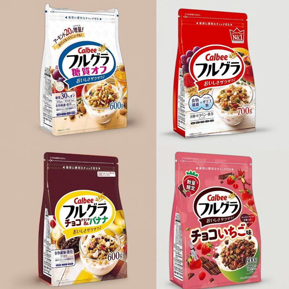 Calbee Frugra กราโนล่า ซีเรียลธัญพืชจากญี่ปุ่น รวมรสชาติฮิต (ต้นตำรับ/น้ำตาลน้อย/ช็อกโกแลตสตรอว์เบอร