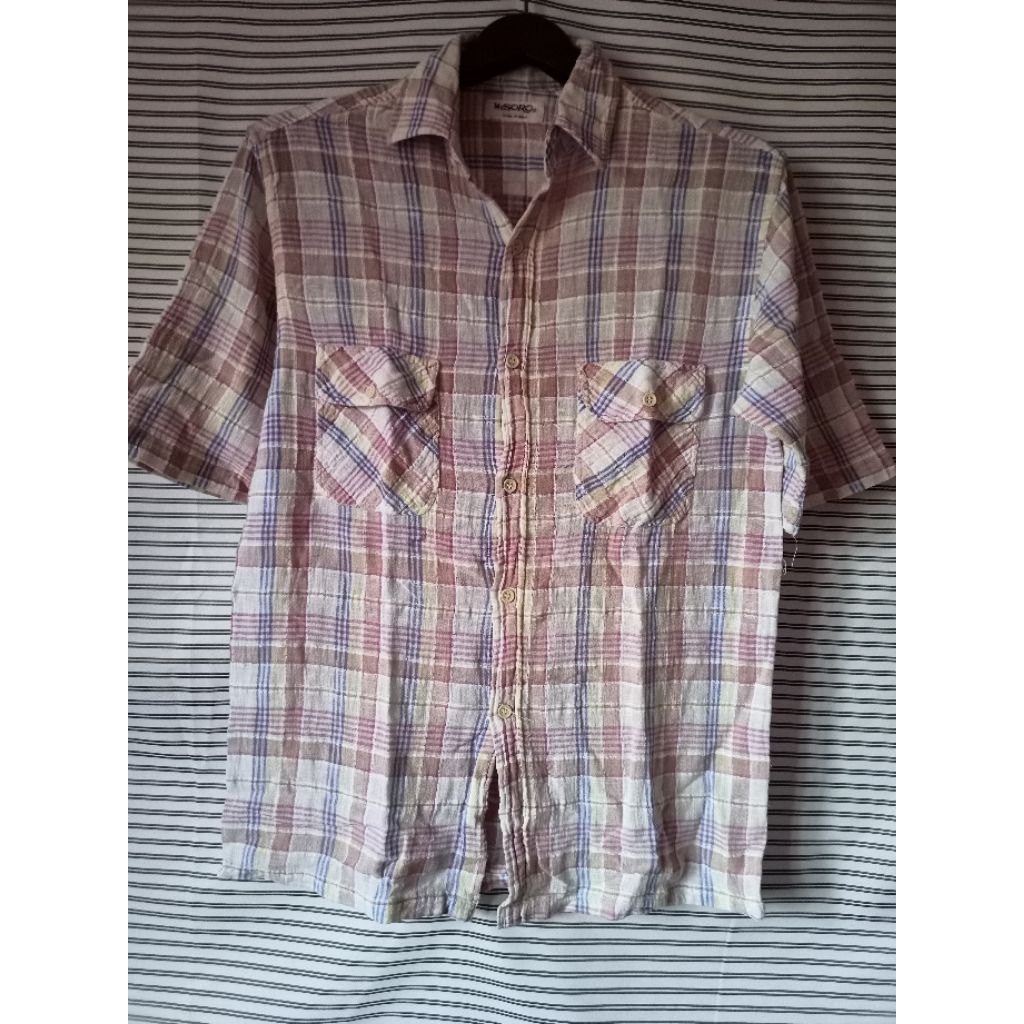 H534 เชิ้ตชายมือสอง คอตตอน รอบอก 38 บ่า 17 แขน 11 ปลายแขน 6.5 ยาว 27