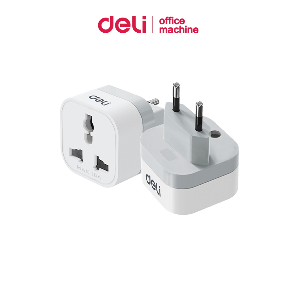Deli หัวแปลงปลั๊กไฟ หัวแปลงปลั๊กต่างประเทศ รองรับมาตรฐานสากล ขนาดพกพาสะดวก Travel Adapter