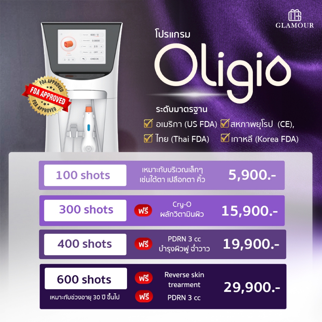 โปรแกรมยกกระชับ Oligio ผิวแน่นเฟิร์ม ปรับรูปหน้า สลายไขมัน