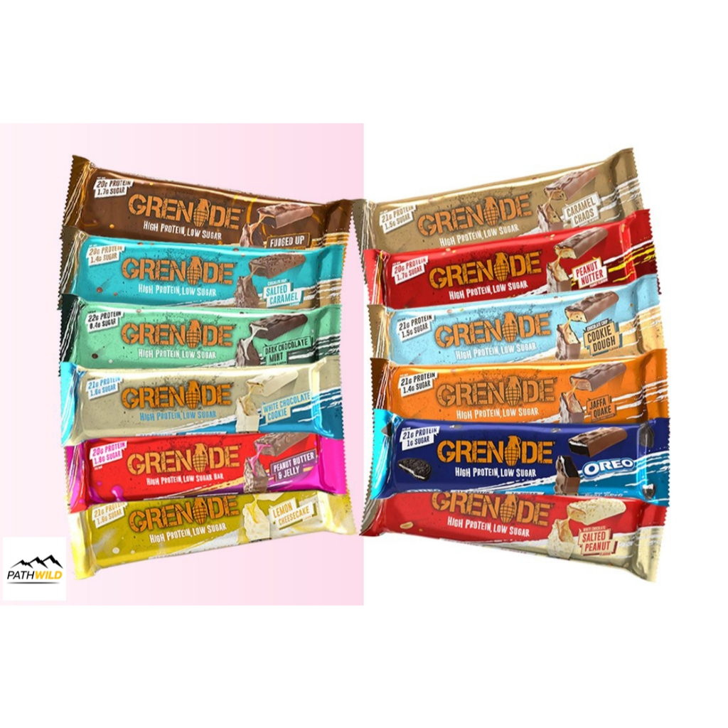 Grenade Carb Killa Protein Bar กรีเนดโปรตีนบาร์ ขนมคลีน ให้โปรตีนสูง น้ำตาลต่ำ หลากหลายรสชาติ อร่อย พกพาง่าย