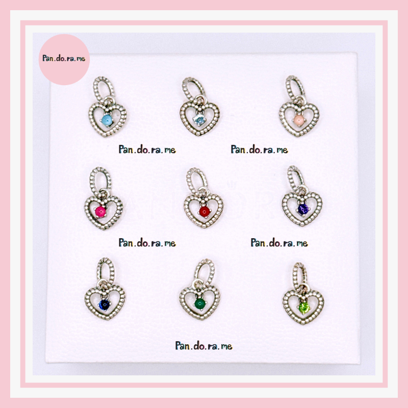 [พร้อมส่ง สินค้าแท้ ] ** ติ้งหัวใจ ** pan.do.ra Beaded Heart Dangle Charm (ราศีเกิด)