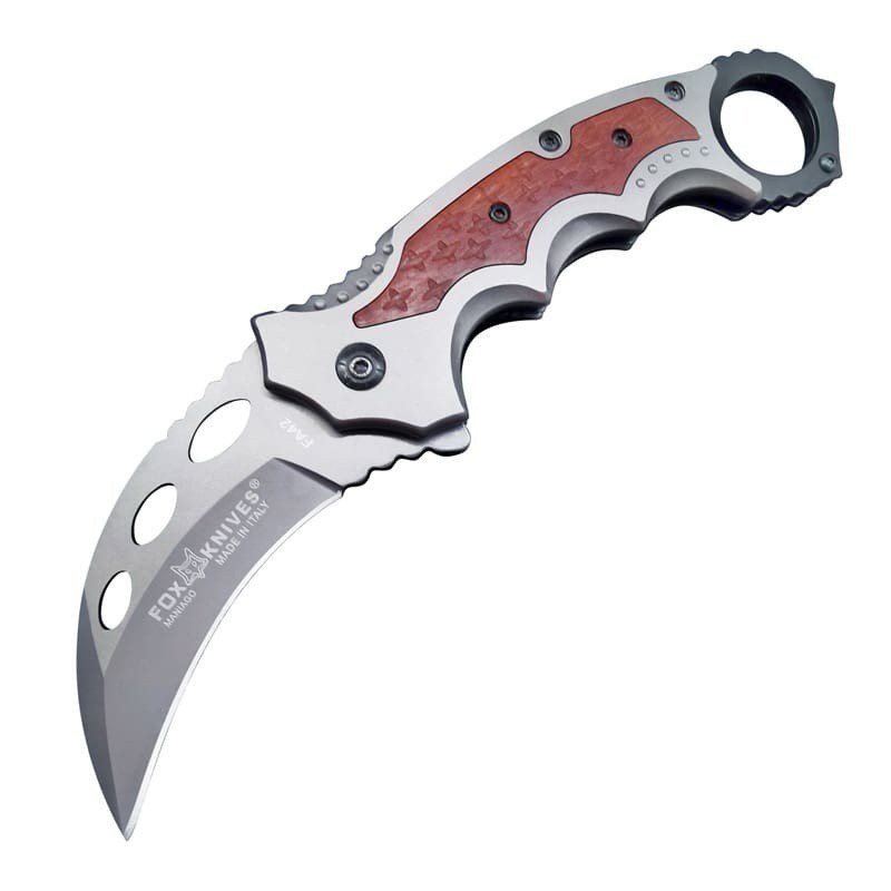 มีดพกพา อุปกรณ์เดินป่า ตั้งแค้มป์ มีดเดินป่า ทรงคารัมบิดFA42 ไลเนอร์ล๊อค pub30 - รูปที่ 5