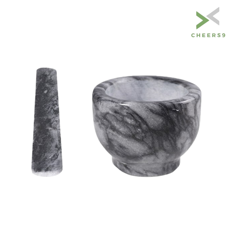 ครกหิน ครกพร้อมสาก Marble Mortar พร้อมสากหินหยาบ เคลมได้หากแตกจากขนส่ง Cheers9