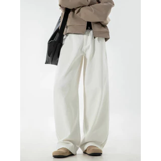 Baggy Pants Jeans 12 สี กางเกงยีนส์ผู้ชายขากว้าง ไซลินไดรต์ พอดี คอปกปานกลางพอดีเก็บอย่างดี