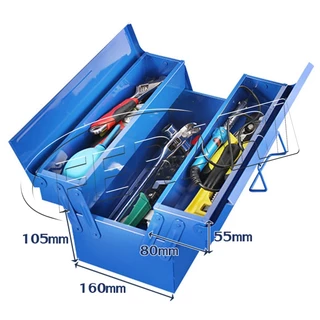 กล่องเครื่องมือ กล่องใส่เครื่องมือช่าง กล่องเก็บเครื่องมือช่าง 2ชั้น/3ชั้น Tool Box 34*16*16cm (สีน้ำเงิน)