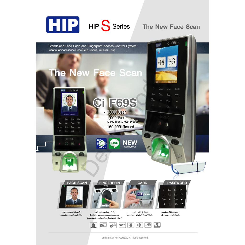 HIP-CMI681S สแกนใบหน้า ลายนิ้วมือ รหัส บัตร คุมประตูได้