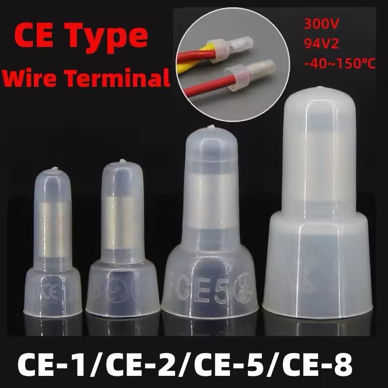 หัวหมวก 1000 ชิ้น ต่อสาย หัวหมวกย้ำ สายไฟ (CE-1X / CE-2X / CE-5X) หางปลา ต่อสาย Close End Connectors