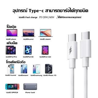 【รับประกัน1ปี】ชุดชาร์จ PD35w หัวชาร์จ + สายชาร์จ Typec pd60w max fast charging สำหรับ i7 i8 x i11 i12 i13 i14 i15 i16