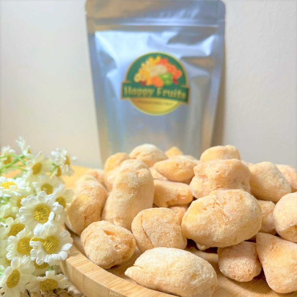 Freeze Dried Rambutan Grade A เงาะฟรีสดราย เงาะฟรีสดราย 100% ผลไม้ฟรีสดรายคุณภาพส่งออก By Happy Fruits
