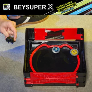 สนามเบย์เบลดแบบพับได้ BEY SUPER X ของเล่นสําหรับเด็ก Xtreme Stadium แพลตฟอร์มการแข่งขันใหม่ (33.5*14*33.5 cm)