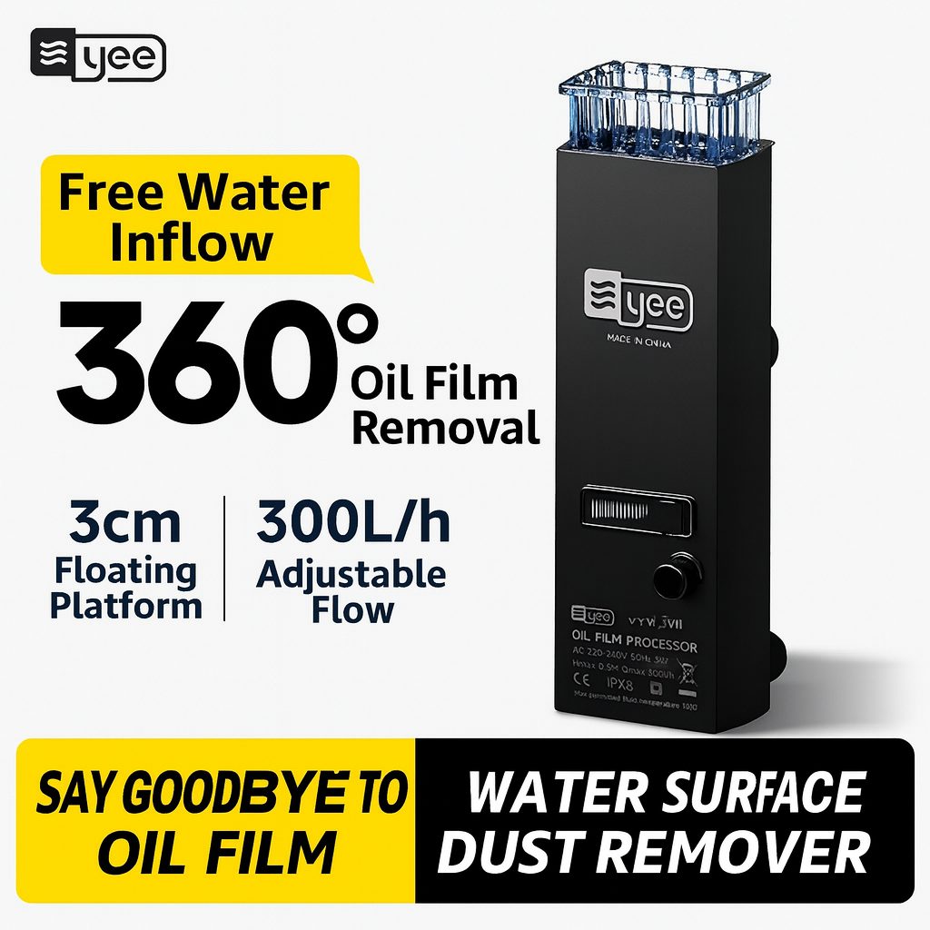 YEE เครื่องดูดคราบมันตู้ปลา Surface Skimmer 360° CCY-001 อัตราการไหล 300 ลิตรต่อชั่วโมง รักษาความสะอาดผิวน้ำ