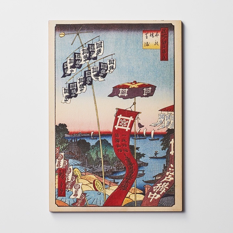 WOOD POSTCARD 3D prints: Utagawa Hiroshige Kanasugibashi Shibaura