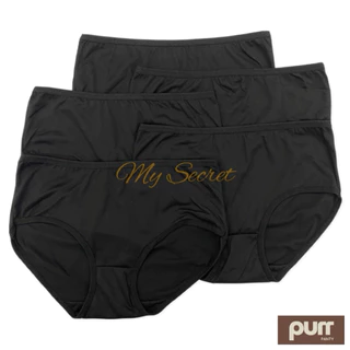 กางเกงในผ้านิ่มสีดำแพ็ค 10 ตัว Black เอว 28-40 นิ้ว