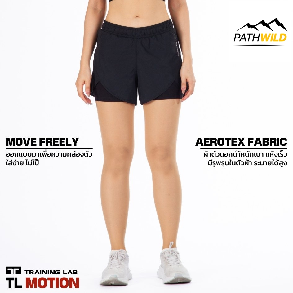 TRAINING LAB MOTION SHORTS WOMEN'S TL 2-IN-1(25221) กางเกงวิ่ง สำหรับผู้หญิง แบบ 2 ชั้น รุ่น โมชั่น