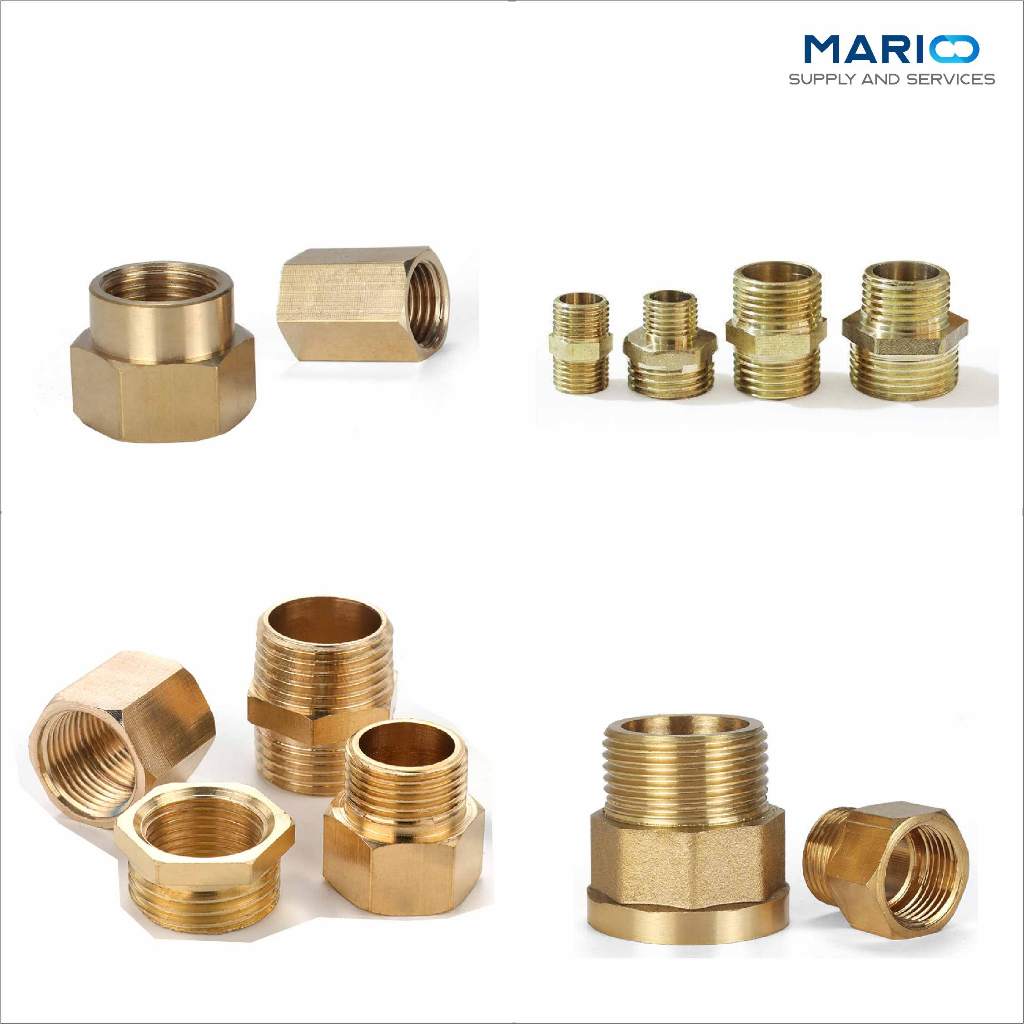 ข้อต่อ ข้อลดเหลี่ยมทองเหลือง เกลียวนอกเกลียวในสำหรับงานประปา งานลม มีทุกขนาด