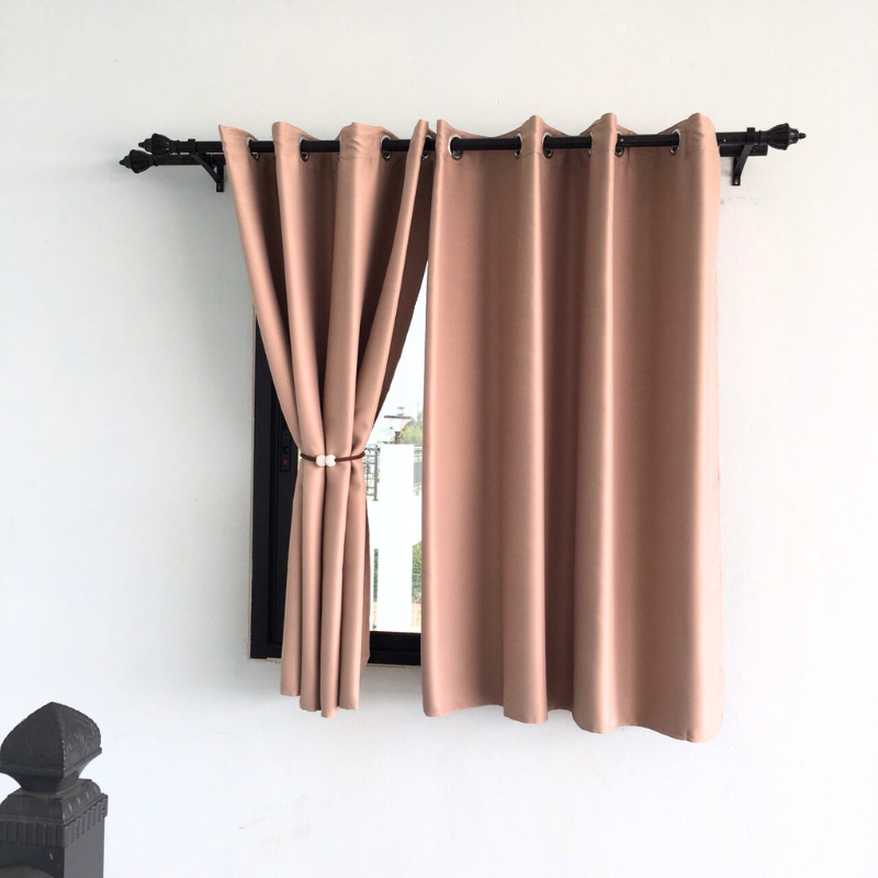 แนะนำ ผ้าม่าน ผ้าม่านสีน้ำตาลห่วงตาไก่ ทึบแสง ม่านสำหรับหน้าต่างและประตู พร้อมส่ง ราคาพิเศษ มีเก็บเงินปลายทาง