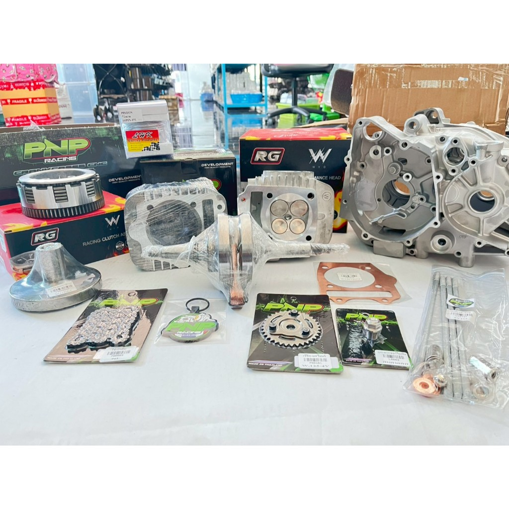 ชุดเสื้อตีปลอกลูก70-74+ฝาสูบ วาล์ว27/24 +แคร้ง +ชุดครัชงานRG ชัก5 ชัก7 มอเตอร์ไซค์