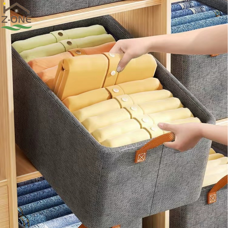 มี 3 สีให้เลือก　กล่องผ้าพับได้ กล่องใส่ของ กล่องเก็บเสื้อผ้า