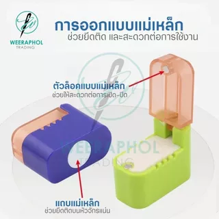 กล่องใส่ซิลิโคนเคลือบเส้นด้าย ฐานแม่เหล็กยึดติดหัวจักร ป้องกันด้ายขาด ด้ายกระโดด