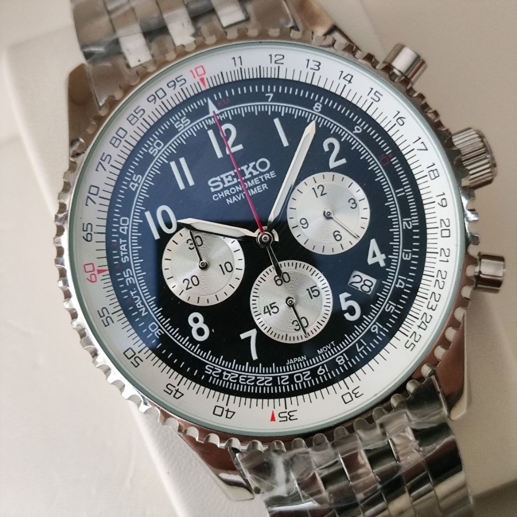 Seiko Modify Navitimer black vk63