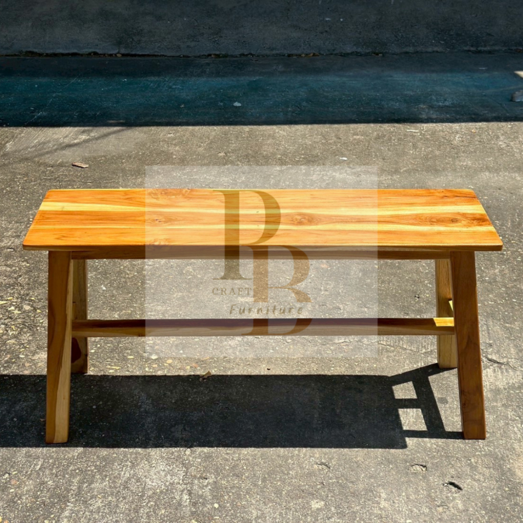 ม้านั่งไม้สัก ม้านั่งยาว 100 ซม. ดีไซน์โมเดิร์น มินิมอล Teakwood Bench Minimal Style Size L:100 cm.