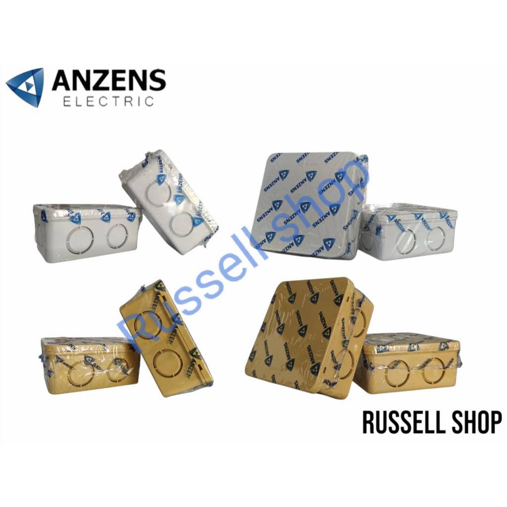 Anzens กล่องพักสายไฟ บ็อกพักสายไฟANZ 2x4,4x4สีขาว สีเหลือง