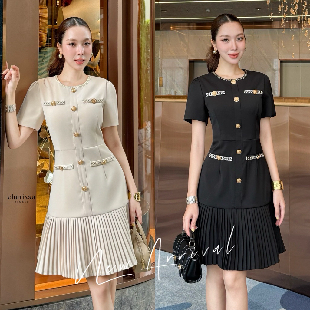 [CHARISSA] ชุดเดรสสุดหรูที่ผสมผสานความเรียบโก้และความหวานได้อย่างลงตัว ดีไซน์ทรงเข้ารูปช่วงตัว