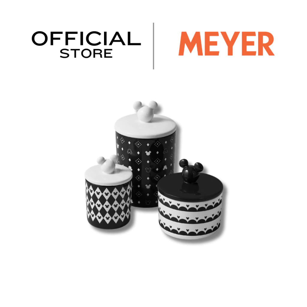 DISNEY MONOCHROME ชุดเซ็ตเซรามิก MEYER ลายมิคกี้ เมาส์ ลิขสิทธิ์แท้ 3 ชิ้น Ceramic set (48945-C)