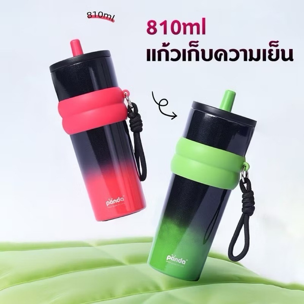 พร้อมส่ง สีแดฝแม่ชใ แก้วเก็บอุณหภูมิ 810ml No. T6M