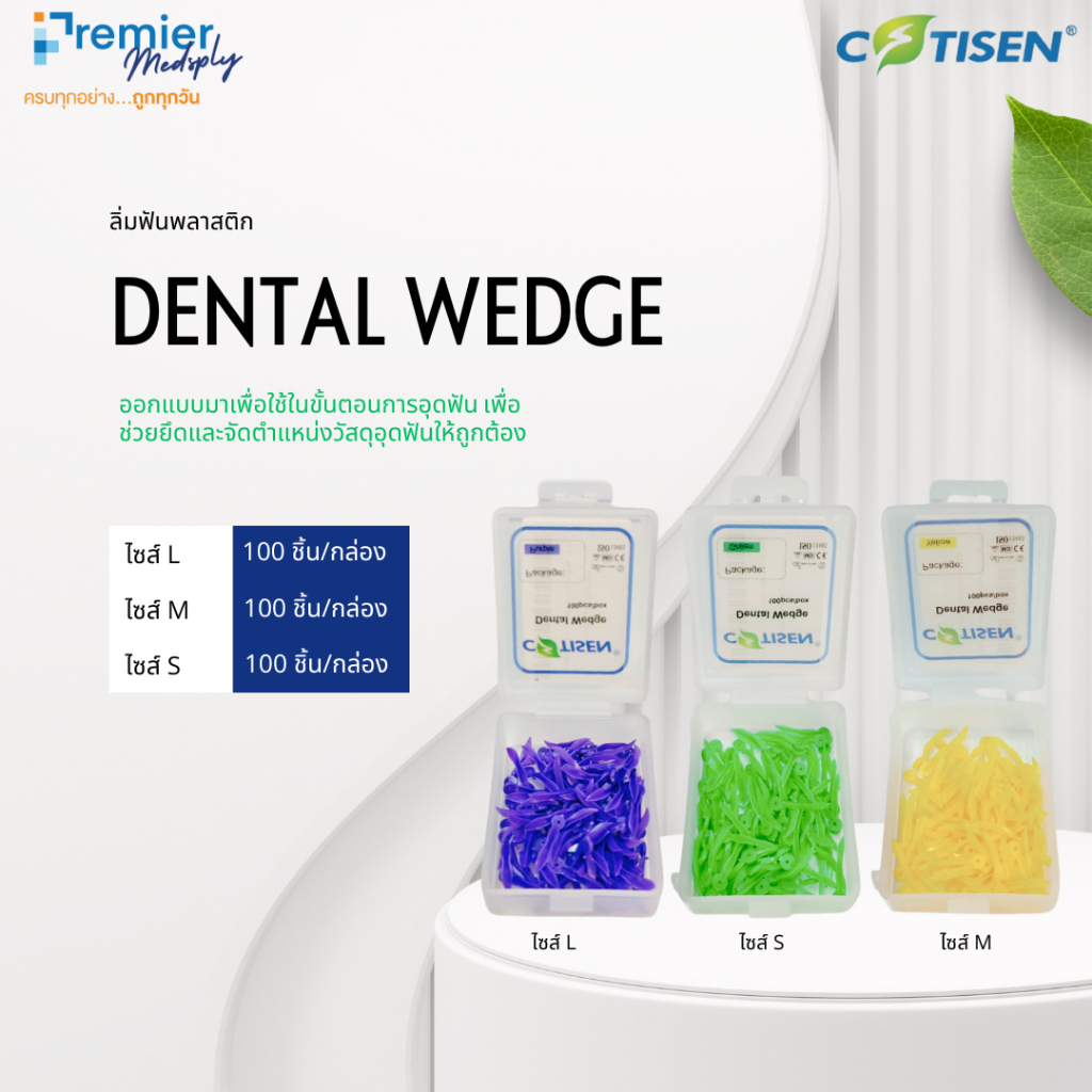 Dental Wedge ลิ่มพลาสติก 100 ชิ้น/กล่อง