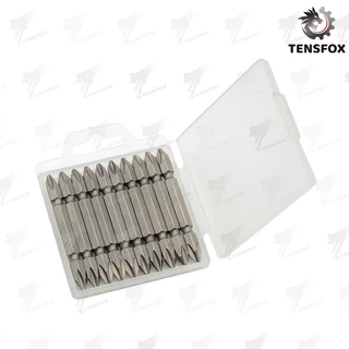 Tensfox ชุดดอกสว่าน 10ชิ้น ดอกไขควง ดอกไขควงแฉก ดอกไขควงแม่เหล็ก ดอกสว่าน 2ด้าน (65 มม)