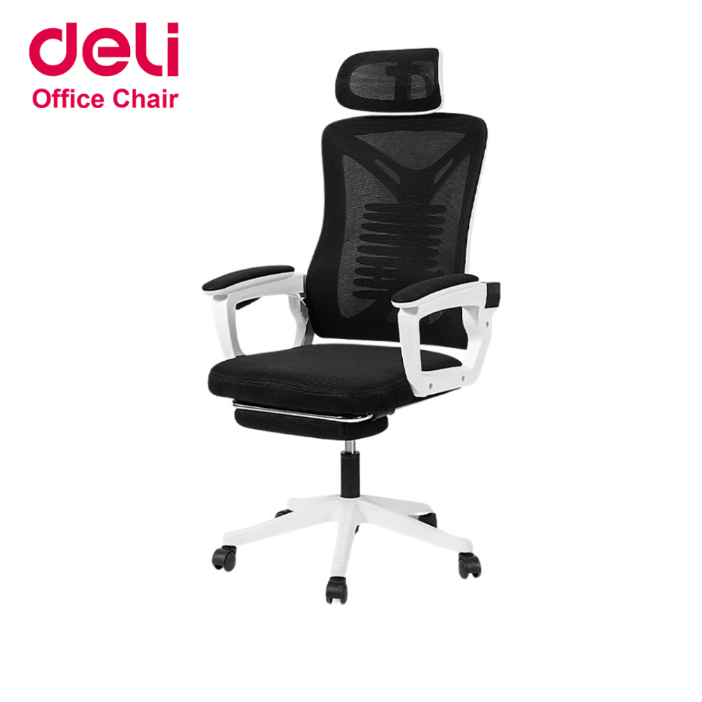 [ฟรีเบาะ]Deli เก้าอี้สุขภาพ เก้าอี้ทำงาน Ergonomic มีพนักพิงศีรษะ วางขา ปรับเอนนอนได้ Office Chair
