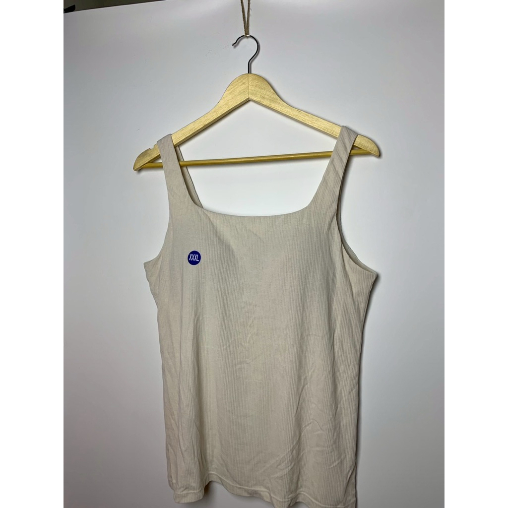 กล้ามผ้าร่องคอเหลี่ยมเล็กสีครีม GU Bratop ไซส์ 3XL